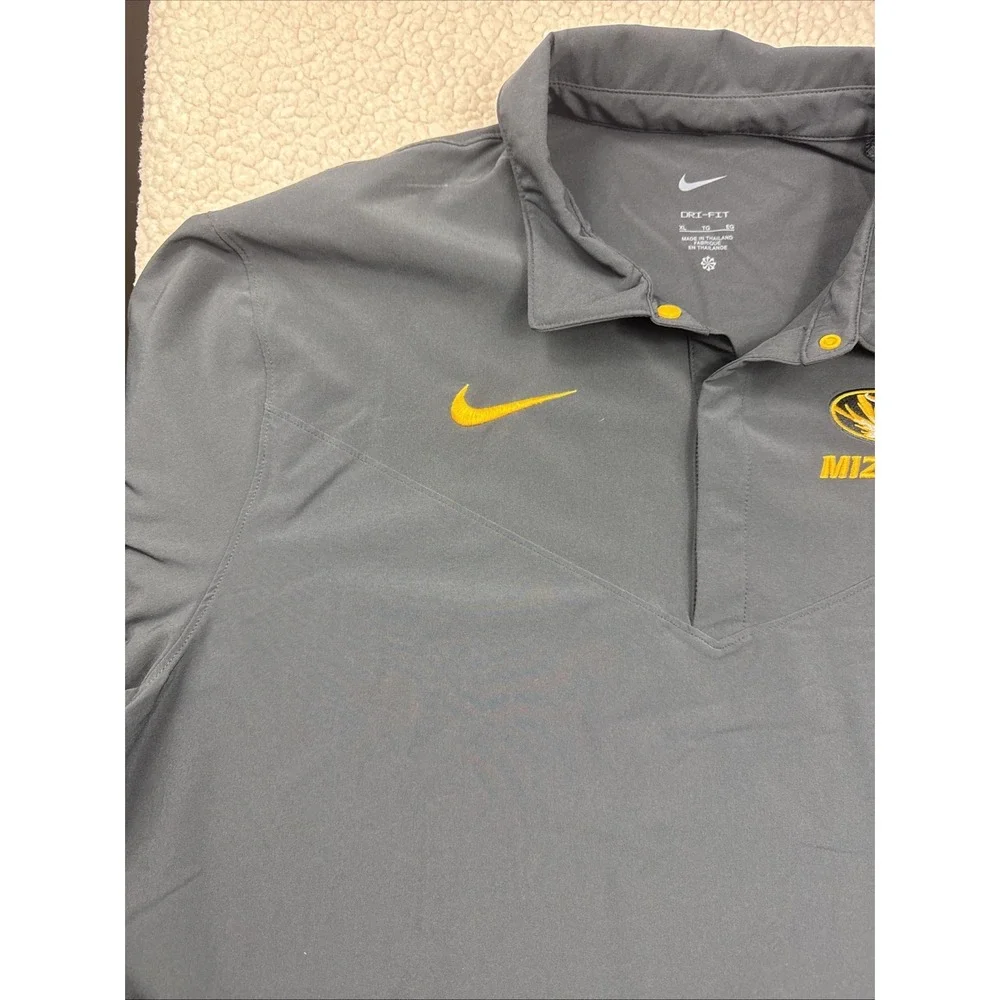 Nike Dri-Fit On-Field Polo Men's XL Missouri Tigers Black Lightweight‎ NWOT EUC